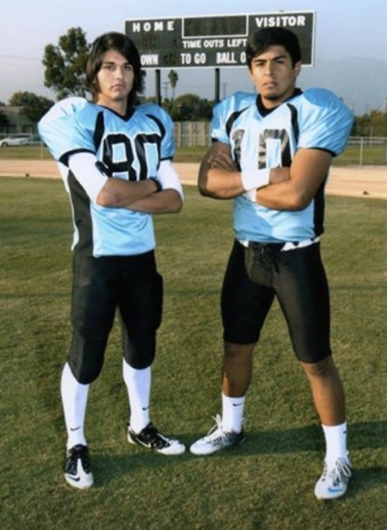 Arroyo's Hunter Duran (left) & Steven Rivera (right) when they wore younger men's clothes.