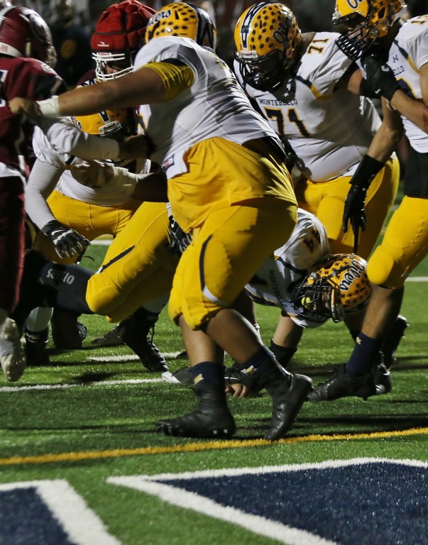 Jonathan Olguin (#44) fights to the goaline for the go ahead score.
