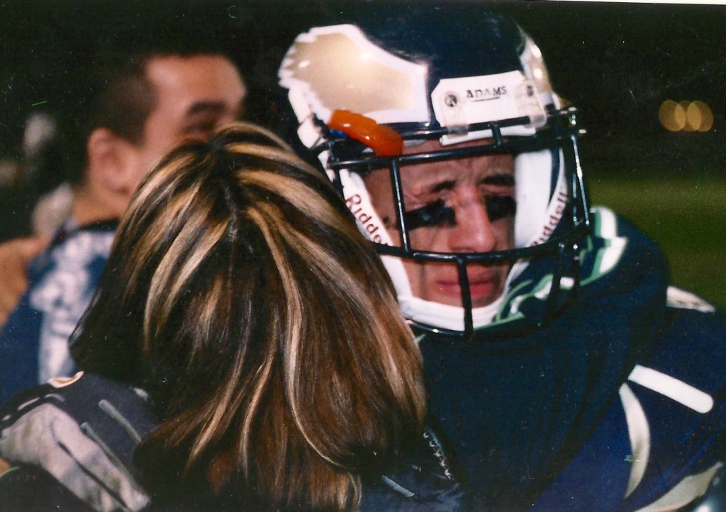  The End…For a lot of high school football players their time in helmet and pads ends tonight. In this pic is South El Monte wide receiver Gus Mendoza moments after the Eagles fell to South Hills in the 2005 semifinals. It was Mendoza’s last football game.