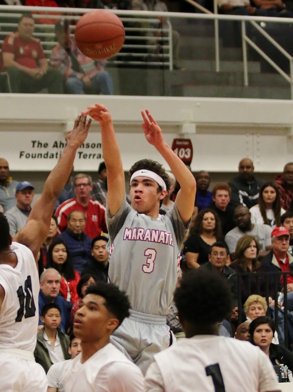 Sean Espinosa's steal and two free throws got the Minutemen close (Photo by Duane Barker) 